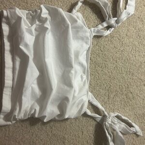 White Ruched Tank Top